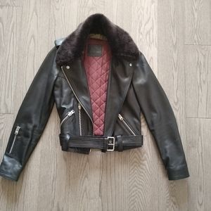 Allsaints Rigby Biker Leather Jacket US 4